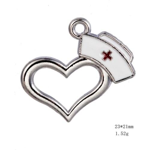 Nurses Hat Cap Doctor Charm Pendants Jewelry Making Finding DIY Bracelet Necklace Earring Accessories Handmade Tools 3pcs