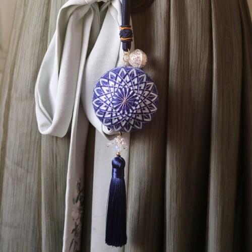 Blue and white porcelain Temari hand ball/Temari ball Material package(make by yourself) DIY Key buckle Pendant gift