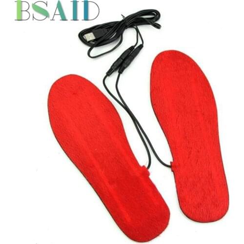 BSAID USB Electric Heated Insole Women Men Adjustable Length Warm Foot Heating Shoe Insoles For Shoes Woman 1 Pair Foot Pads New