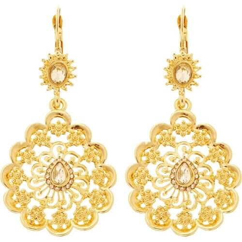 Algeria Cafetan Wedding Gold Earrings Fashion Jewelry Moon Shape Alloy Earrings