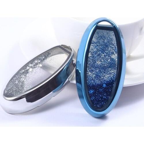 TPU Quicksand Car Key Cover Case For Nissan J10 J11 Tidda Livida X-Trail T31 T32 Qashqai March Juke Pathfinder Note GTR Keychain