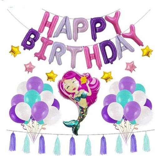 Sea-maid Happy Birthday balloon air Letters foil balloons kids toy party birthday helium globos party balloon