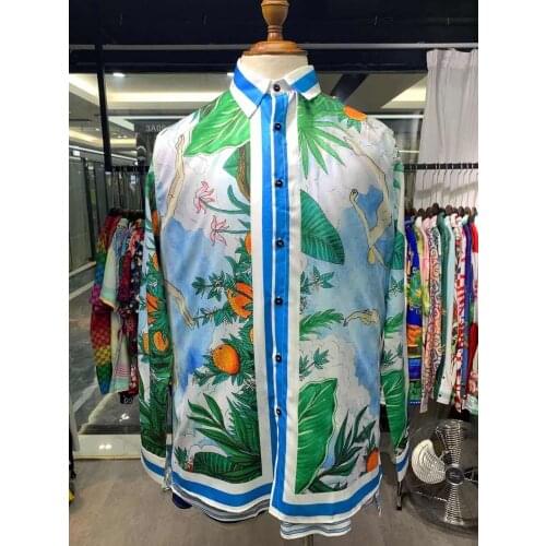 W2060 Fashion Mens Shirts 2021 Runway Luxury famous Brand European Design party style Mens Clothing