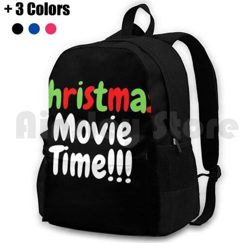 I Just Wanna Watch Christmas Movies ( White ) Lazy Outdoor Hiking Backpack Waterproof Camping Travel I Just Want To Watch