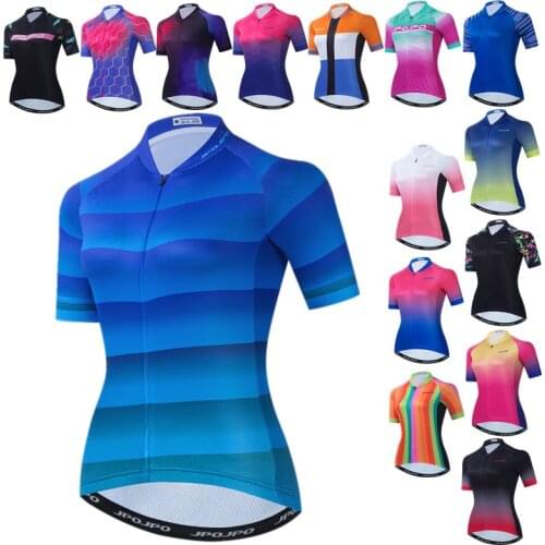 Weimostar Womens Cycling Jersey Wave Bicycle Clothing Summer MTB Bike Jersey Tops Breathable Bicycle Shirt Racing Cycling Wear
