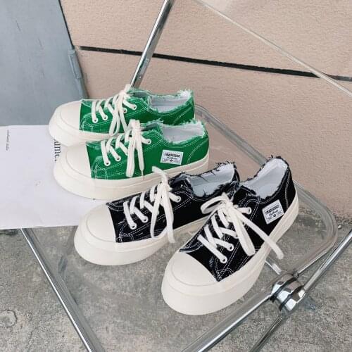 Thick-soled Canvas Shoes Women New Korean Big Toe Shoes Women Students Ins Tide All Match Casual Board Shoes Women