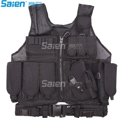 Fishing Vests/Tactical Vest Outdoor Ultra-light Breathable Combat Training Vest Adjustable For Adults 800D Encryption Polyester