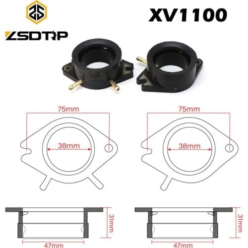 ZSDTRP 2Pcs Motorcycle Carburetor Adapter Intake Pipe Rubber Mat For Yamaha XV700 Virago XV750 Virago XV920 Virago XV1100 Virago