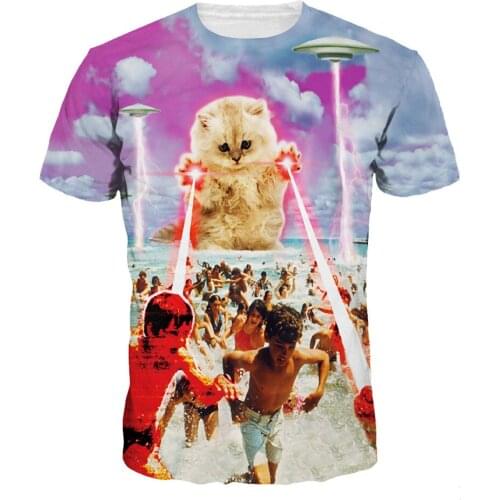 Star milk digital print fashion casual couple T-shirt summer round neck short sleeve shirt mens womens new T-shirt