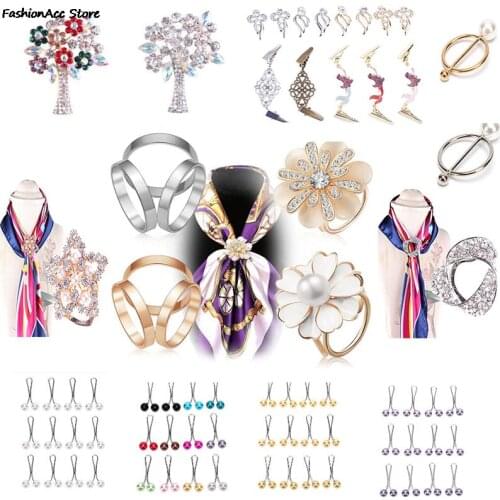 1/12pcs Headscarf Shawl Scarf Lady Muslim Scarf Hijab Clips Pearl Scarf Brooch Pin