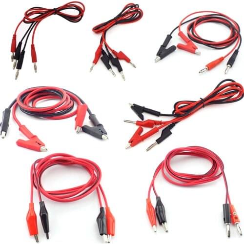 1M double end Test lead Wire Line electrical Voltage Banana Plug and Alligator Clip Crocodile 15A diy for multimeter