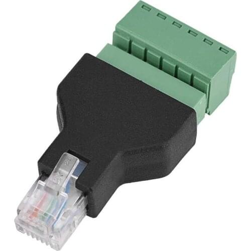 1Pcs Ethernet RJ12 6P6C Male to 6 Pin Screw Terminals Adapter Connector headphone jack Adapter Connector Ethernet Male Adapter