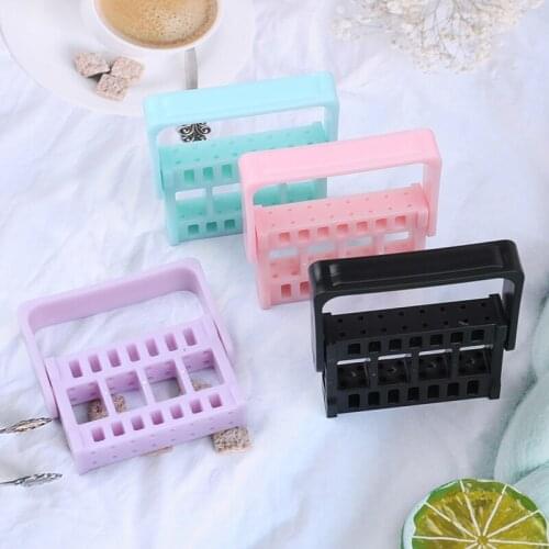 1Pc 16 Holes Nail Art Drill Bit Display Grinding Head Holder Storage Box Manicure Nail Art Tool