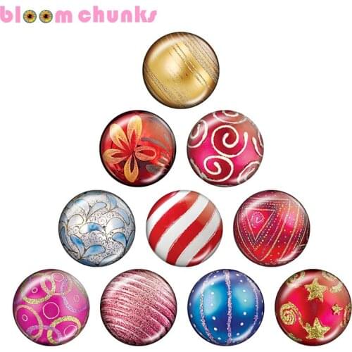 Christmas 10pcs mixed 12mm/18mm/20mm/25mm Round photo glass cabochon jewelry flat back Making findings S1454