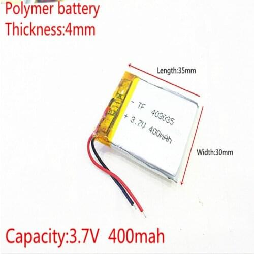 10pieces/lot) 043035 400mah lithium-ion polymer battery quality goods quality of CE FCC ROHS certification authority
