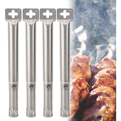 4PCS Universal Adjustable BBQ Grill Pipe Stainless Steel Barbecue Tube Burners Outdoor Indoor BBQ Gas Grill Replacement Parts