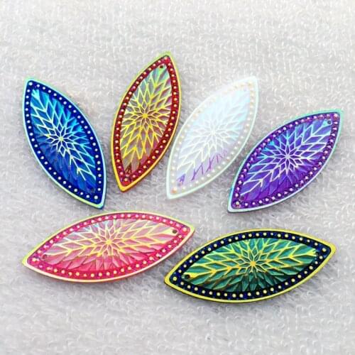 8PCS/lot 19*49mm AB colour resin horses Rhinestone Flatback Wedding decoration button 2 hole A94