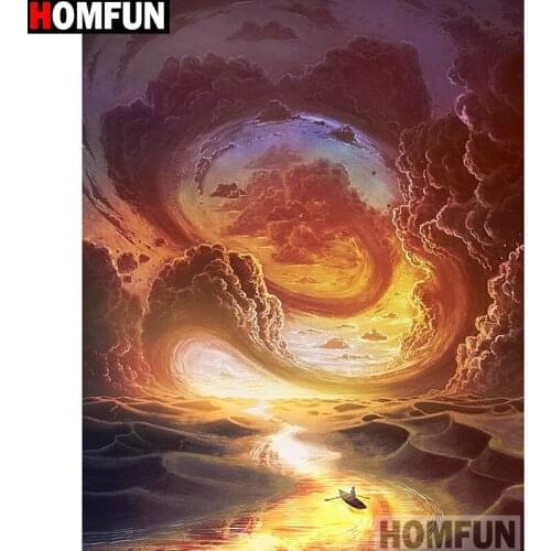 HOMFUN Full Square/Round Drill 5D DIY Diamond Painting "Dusk scenery" Embroidery Cross Stitch 5D Home Decor Gift A14672