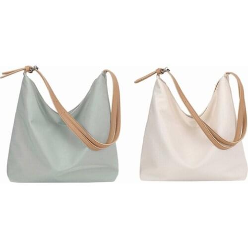 ASDS-2x Leather Womens Canvas Crossbody Bag Large Capacity Shopping Bag Green & White