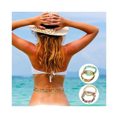 Bohemian Waist Bead Body Jewelry Bikini Summer Beach African Gypsy Belt Colorful Beaded Belly Body Chain for Women Chain Belt