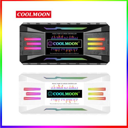 CoolMoon ARGB Controller Pin PWM 4-Pin Pc Music Fan 5v 3-Pin Argb Shenguang With Wireless Remote Control Chassis Accessories