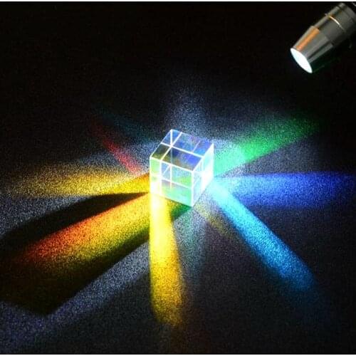 Color Combination Prism Cube 20 Six-sided Large Pendant Triangular Prism Rainbow Light Cube Dichroic Prism Oblique View