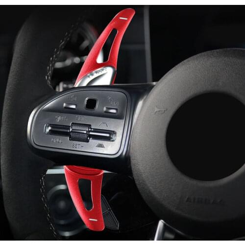For Mercedes-Benz AMG A45 C63 G63 CLA45 GLC63 SL63 Steering Wheel Shift Paddles Extender Shifter DSG Sticker Car Accessories