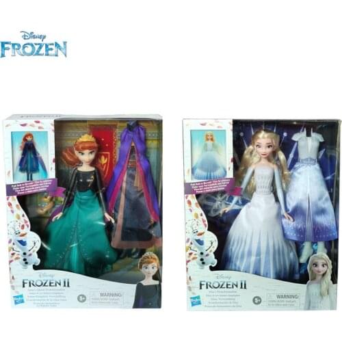 Hasbro Elsa Anna Frozen Princess Magic Change Clothes Figurine Anime Dolls PVC Action Figure Model Toy Kids Gift