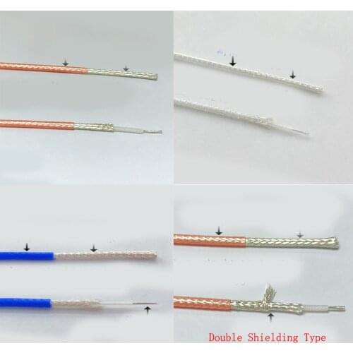 RG316/RG316D Coaxial Antenna Wire Cable 50ohm Low Loss RF Pigtail Adapter Silver-plated Brown/White/Blue Color