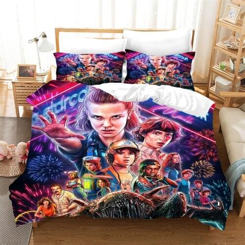 Stranger Things Bedding Set Science Fiction Movies Duvet Covers Pillowcases Comforter Bedding Set Bedclothes Bed Linen(NO Sheet)
