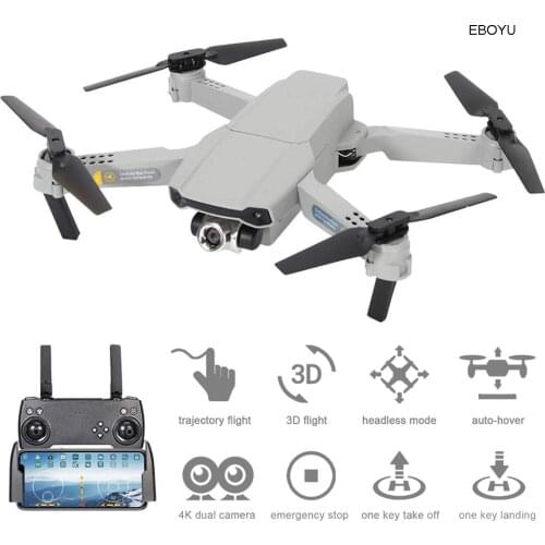 EBOYU CSJ X2 RC Drone FPV WiFi 4K HD Camera Foldable RC Quadcopter with 3D Flight Trajectory Flightfor Auto Hover Carry Bag Kids