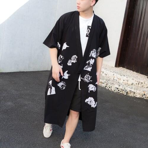 Korean Summer fashion mens long thin windbreaker mens top hip hop nightclub short sleeve mens half sleeve windbreaker