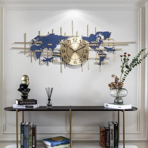 Nordic fashion home living room art wall clock modern minimalist personality wall clock watch mute wrought iron clock