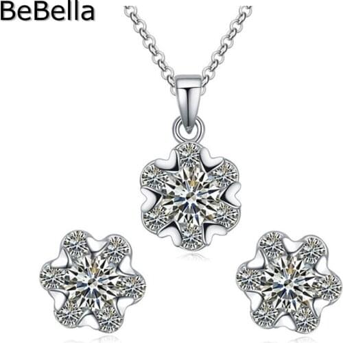 New New Design Classic Zirconia Pendant Necklace Earrings Set Made With High Quality Zirconia For Wedding Jewelry
