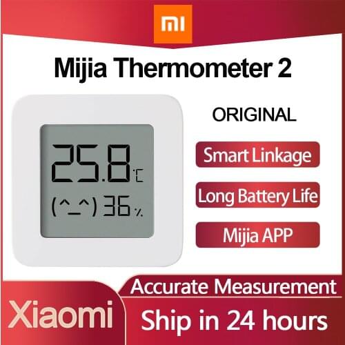 Original XIAOMI Mijia Bluetooth Thermometer 2 Wireless Smart Electric Digital Hygrometer Thermometer Work with Mijia APP