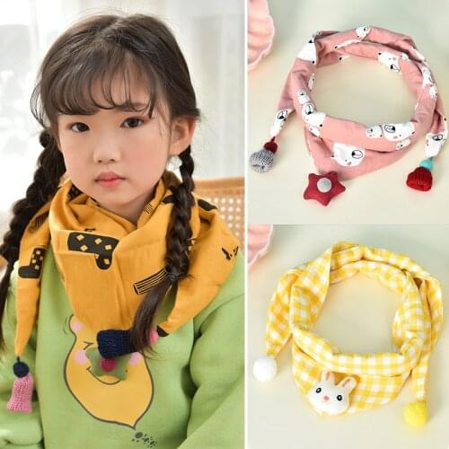 Autumn Winter Baby Scarf Thin Cute Dot Printed Cotton Bibs Colorful Ball Children Girls Boys Neckerchief Kids Collar Scarves