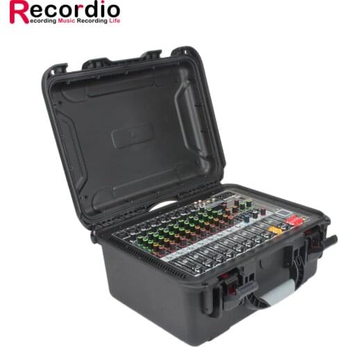 GAX-HM80 professional dj flight mixer 8 channel hard mixer case with amplifier integrated high-power audio set for outdoor stage