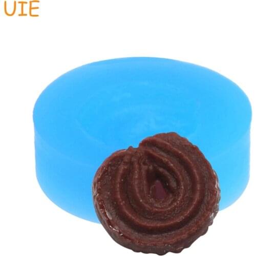 QYL104U 17.4mm Danish Butter Cookie / Biscuit Silicone Mold Flexible Mold - Faux Sweets Cupcake Jewelry Charms