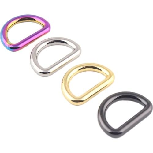3/4" Rainbow d Buckles Metal D Rings Round D Rings for Belt Strap Buckles Bag notions Strong D ring Sewing Hardware
