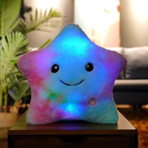 D7WF Realistic LED Star Washable Doll Toy Interactive Doll 13’’ Soft Plush Cushion with Sparking Light Dollhouse Decoration