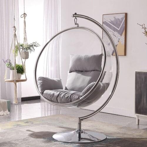 Modern Nordic Style Acrylic Glass Ball Erhai Bubble Chair Transparent Hanging Chair Space Hanging Basket Outdoor Yard Swing