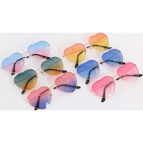 Vintage Driver Goggles Ladies Sunglass Heart Rimless Sunglasses Women Luxury Brand Designer Retro Heart-shaped Sun Glasses UV400