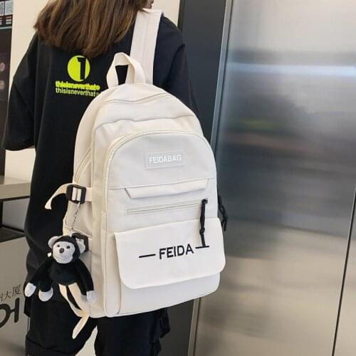 Couples Waterproof Cute Backpack Nylon Female Harajuku School Bag College Lady Kawaii Backpacks Fashion Book Girl Bags Student