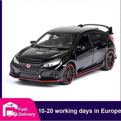 1:32 HONDA CIVIC TYPE-R Diecasts & Toy Vehicles Metal Car Model Sound Light Collection Car Toys For Children Christmas Gift