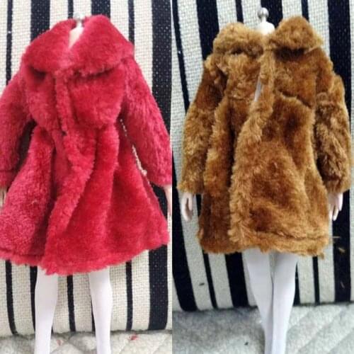 1/6 Scale Fashion Leather Fur Jackets OverCoat Clothing for 12in Action Figure Female Solider Toys