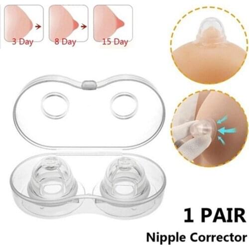 1 Pair Silicone Nipple Corrector Painless Nipple Sucker Puller Aspirator For Correction Flat Inverted Nipples Breast Feeding