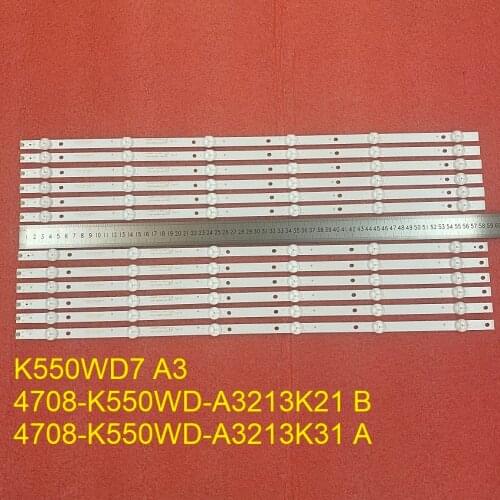 12pcs/set LED backlight strip For 55J2000 55J3500U 55J3500 4078-K550WD-A3213K21 A3213K31 A B Type K550WD7 A3