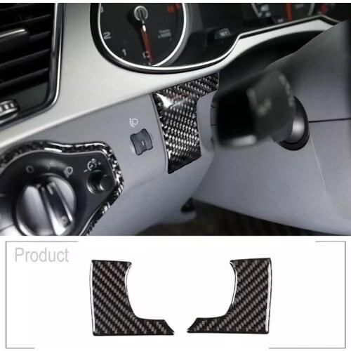 2 Pcs Soft Carbon Fiber Car Keyhole Side Panel 3D Interior Accessories Sticker For- A4L / A5 2009-2016