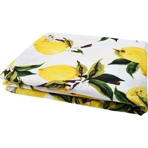 2018 New arrived Lemon printed Cotton Poplin Fabric Patchwork For Sewing Cloth Doll Sheet Skirt Dress Material Tissue Half Meter