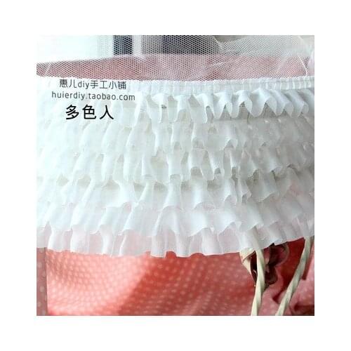 3 Yard/lot Black/white 8 colors sweet multilayer pleated lace fabric curtain accessories diy handmade clothing lace 12.5cm wide
